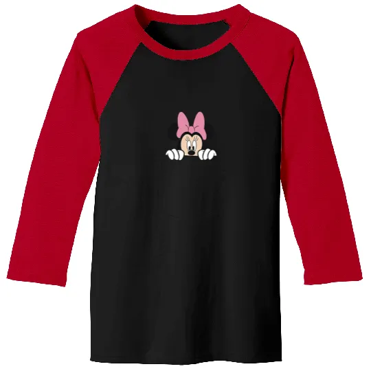 Black Disney Minnie Mouse Classic Fit  - Crew Neck Baseball Tees