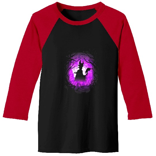 Disney Sleeping Beauty Maleficent Purple Hue Silhouette Baseball Tees