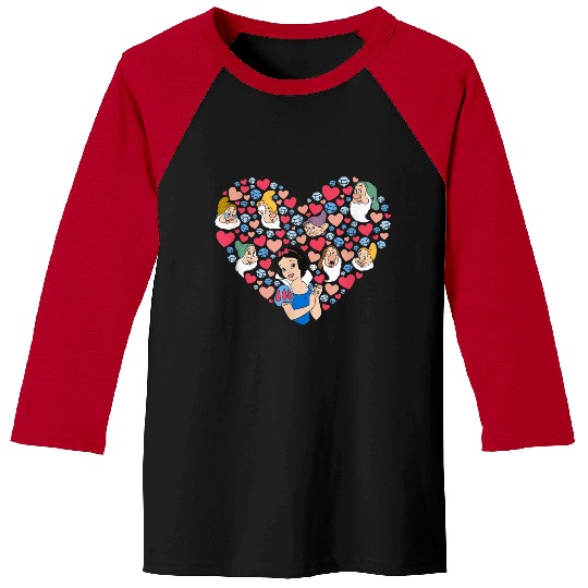 Disneyss Snow White And The Seven Dwarfs Heart Valentine's Day Baseball Tees