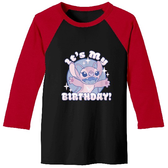 Disneyss Lilo Stitch Angel It's My Birthday Retro Sparkle Baseball Tees