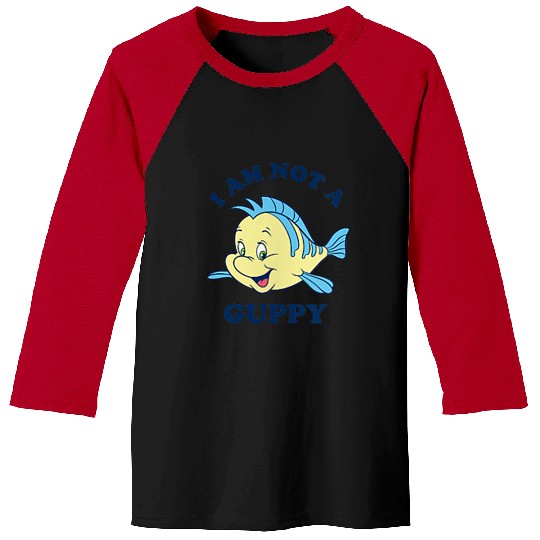 Disneyss The Little Mermaid Flounder I Am Not A Guppy Pocket Baseball Tees