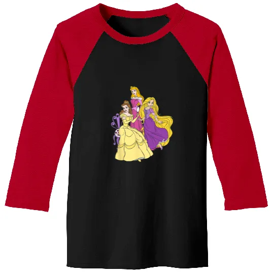 Disney Princess Belle Aurora and Rapunzel Hearts Baseball Tees