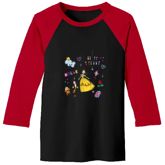Disney Beauty and the Beast Belle Chibi Princess Icons Baseball Tees