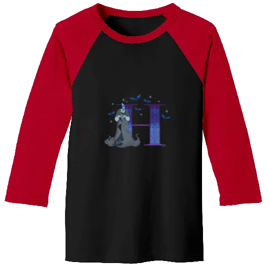 Disney Villains Alphabet Monogram Letter H for Hades Baseball Tees