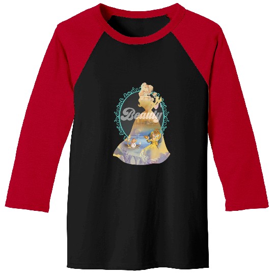 Disney Beauty and the Beast Enchanted Dance Belle Silhouette Baseball Tees