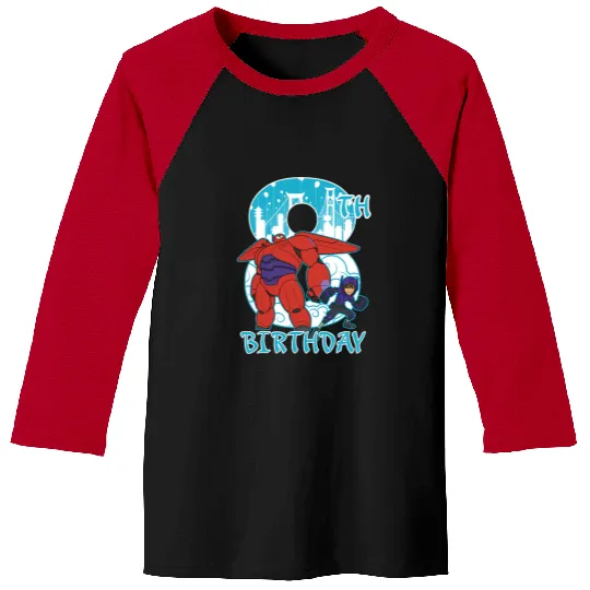 Disney Big Hero 6 Baymax Hiro 8th Birthday Graphic Baseball Tees