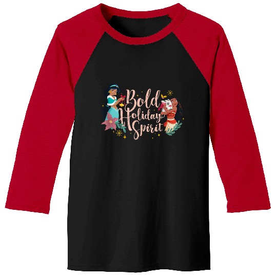 Disneyss Princess Jasmine And Moana Bold Holiday Spirit Baseball Tees