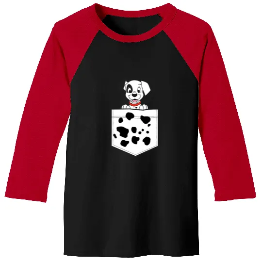 Disney 101 Dalmatians Patch Puppy Dotted Pocket Logo Baseball Tees