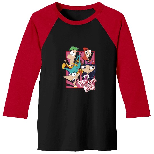 Disneyss Phineas And Ferb With Friends Cute Group shots Baseball Tees