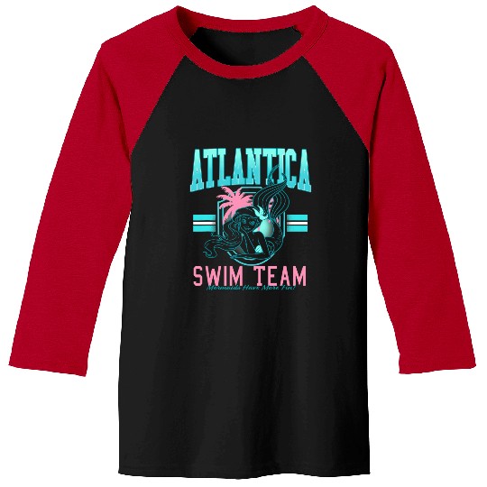 Disney The Little Mermaid Atlantica Swim Team Big Chest Logo Baseball Tees