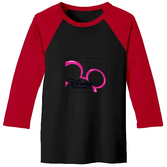Disney Channel  Mickey Mouse Pink Retro 2000s Logo Baseball Tees