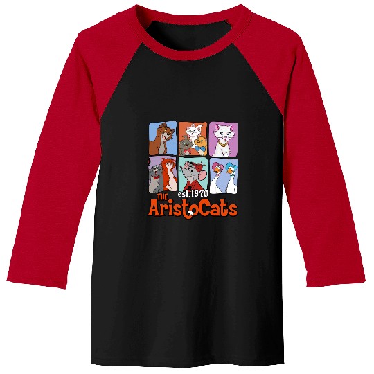 Disney The Aristocats Characters Group 1970 Baseball Tees, Disney The Aristocats Baseball Tees