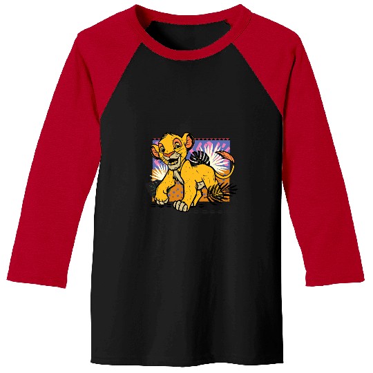 Disney The Lion King 30th Anniversary Wood Block Style Simba Baseball Tees