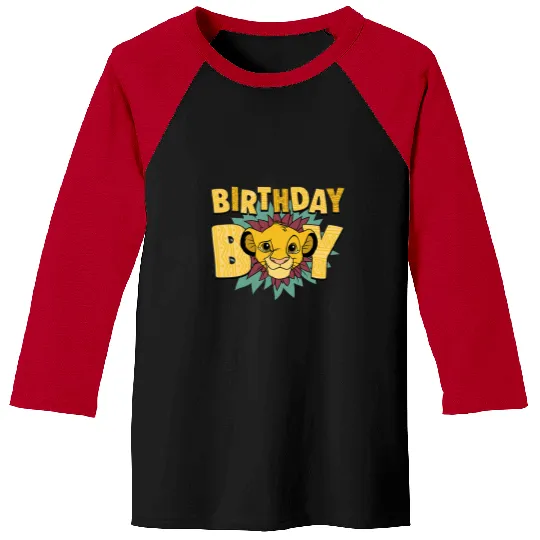 Disney The Lion King Birthday Boy Simba Big Face Chest Logo Baseball Tees