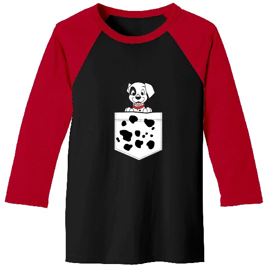 Disney 101 Dalmatians Patch Puppy Dotted Pocket Logo Baseball Tees
