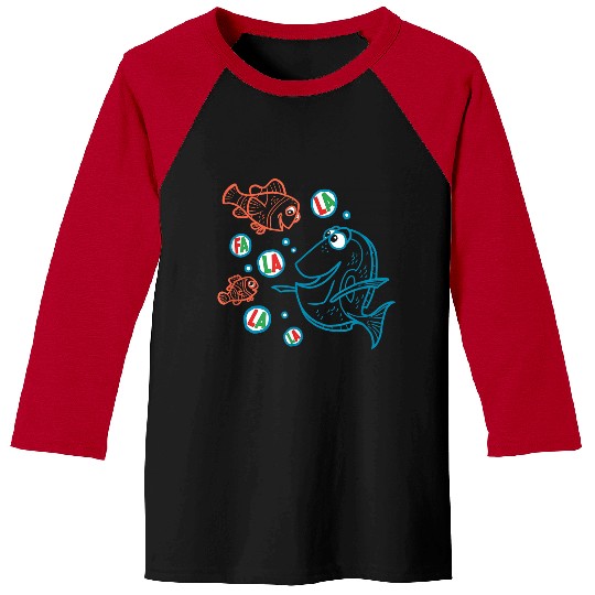 Disneyss Pixars Finding Nemo Christmas Fa La La La Outline Logo Baseball Tees