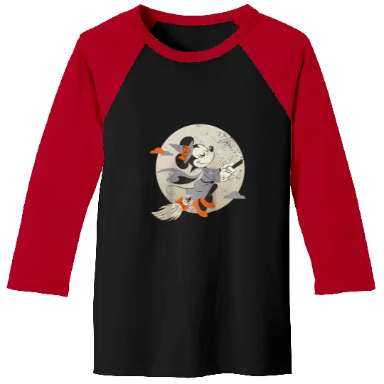 Disney Minnie Mouse Flying Witch Costume Halloween Raglan Baseball Tee Baseball Tees