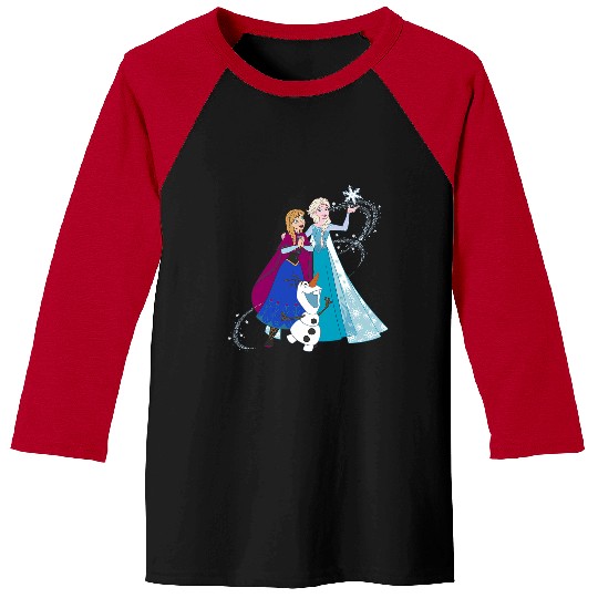 disney frozenss Olaf Anna Elsa Sisters Snowflake Portrait Baseball Tees