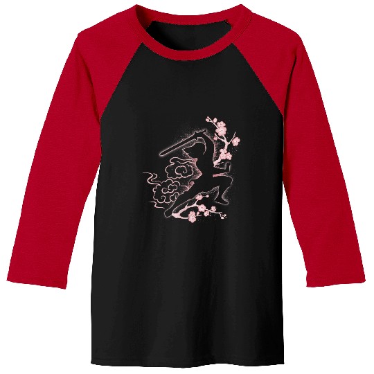 Disney Mulan Floral Glow Silhouette Baseball Tees