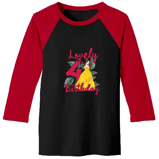 Disneyss Beauty And The Beast Belle Lovely Fourth Birthday Baseball Tees