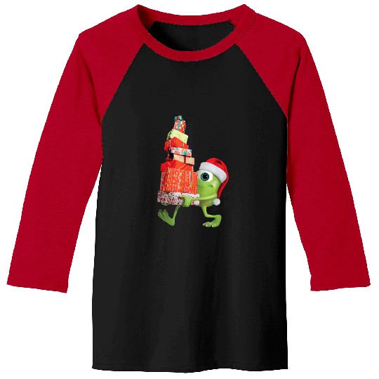 Disneyss Pixars Monsters University Santa Mike Holiday Baseball Tees
