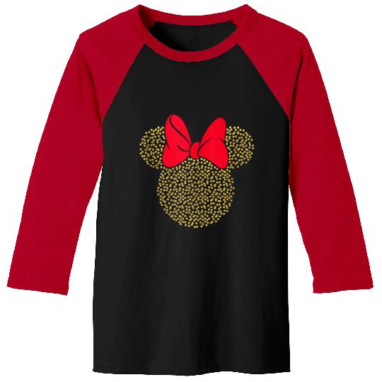Disneyss Minnie Mouse Dotted Gold Icon Baseball Tees