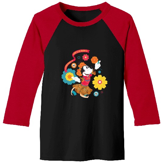 Discover Disney Minnie Mouse Dia de los Muertos Celebrando Baseball Tees