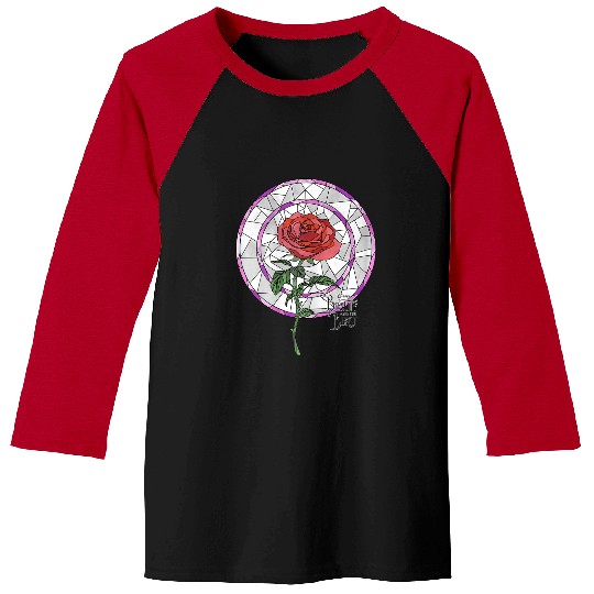 Disneyss Beauty The Beast Rose Stained Glass Graphic Baseball Tees
