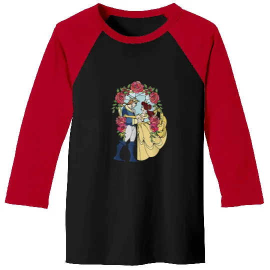 Disneyss Beauty And The Beast Stained Glass Baseball Tees