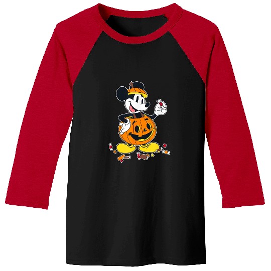 Discover Disney Mickey And Friends Halloween 2024 Mickey Pumpkin Costume Baseball Tees