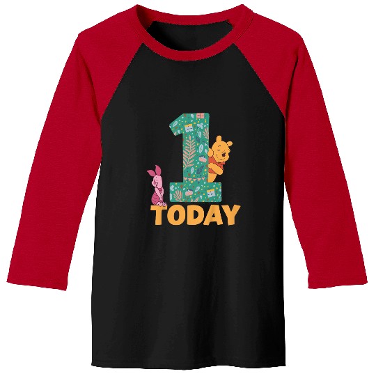 Discover Kids Disney Winnie The Pooh Piglet Birthday 1 Year Old Today Baseball Tees
