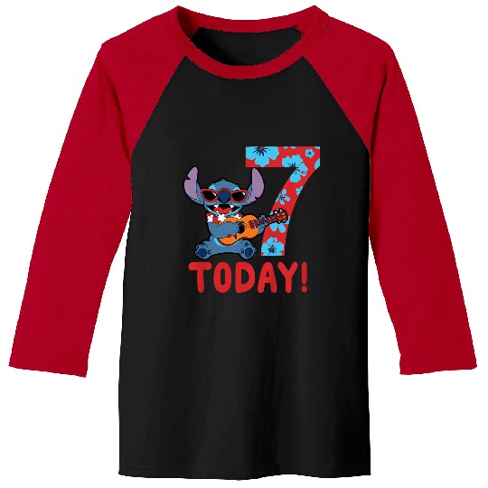 Discover Kids Disney Lilo Stitch Tropical Birthday 7 Years Old Today Baseball Tees