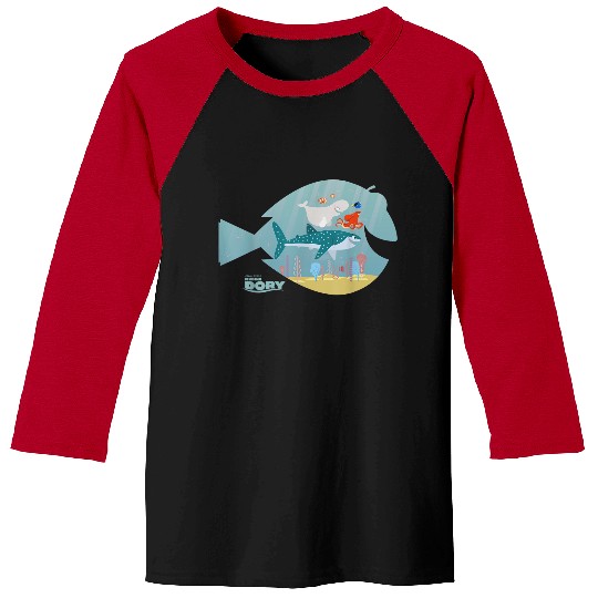 Disneyss Pixars Finding Dory Fish Frame Adventure Crew Logo Baseball Tees