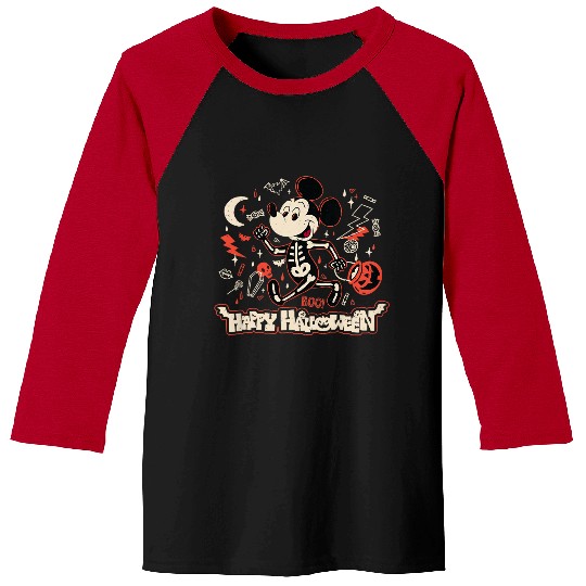 Discover Disney Mickey And Friends Halloween 2024 Boo skeletons Costume Baseball Tees