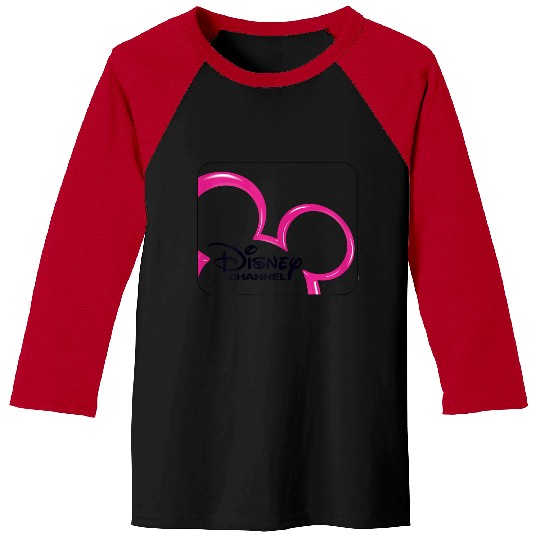 Disney Channel  Mickey Mouse Pink 2000s Logo Baseball Tees
