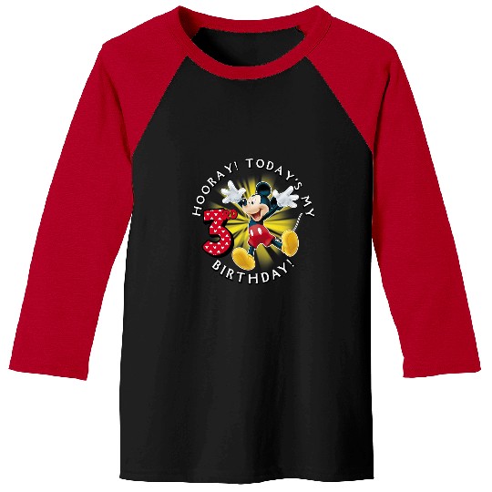 Discover Disney Mickey Mouse Hooray! Todays My 3rd Birthday Baseball Tees