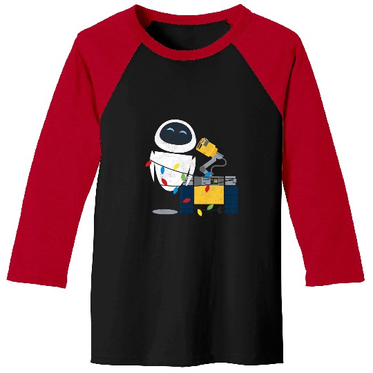 Discover Disney Pixar Wall-E Eve Christmas Light Wrap Graphic Short Sleeve Baseball Tees