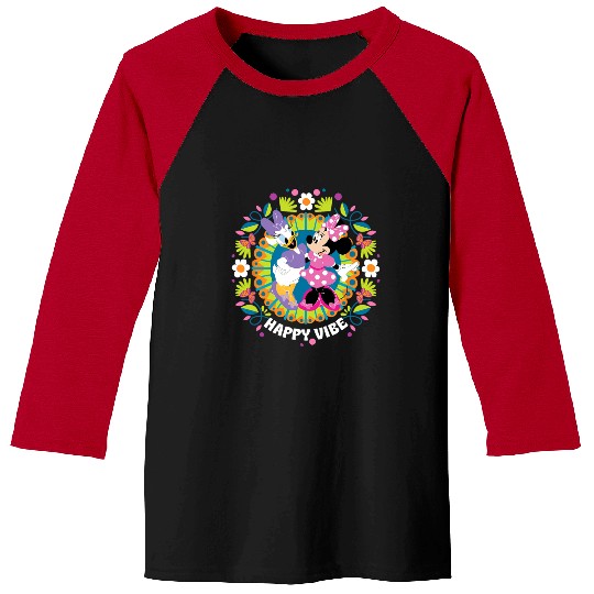 Disney Mickey And Friends Happy Vibe Daisy Minnie Floral Baseball Tees