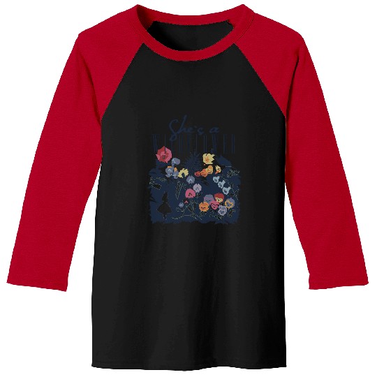 Disney Alice in Wonderland She's A Wildflower Baseball Tees