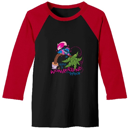 Disney 100 Stitch in Costume Cheshire Cat Wonderland Welcome Baseball Tees