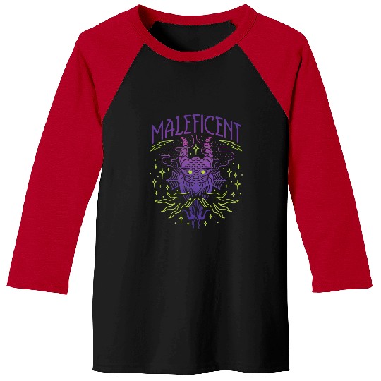 Disney Villains Maleficent Dragon Line Design Baseball Tees
