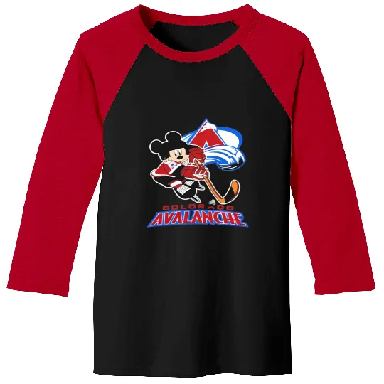 Colorado Avalanche Mickey Mouse Disney Hockey Baseball Tees