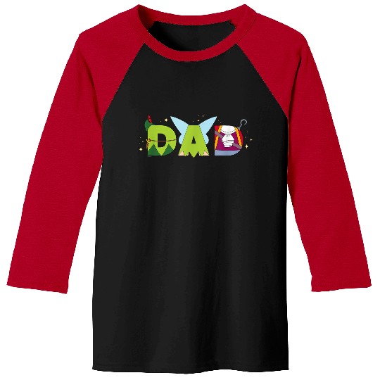 Discover Disney Peter Pan Tinker Bell Fathers Day Birthday Best Dad Baseball Tees