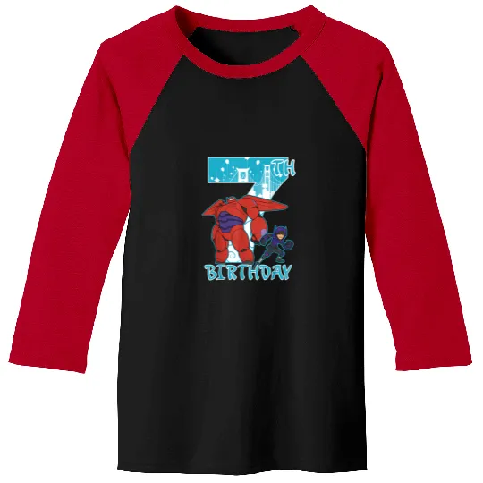 Disney Big Hero 6 Baymax Hiro 7th Birthday Graph Baseball Tees