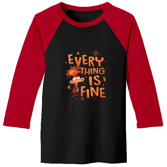 Disney pixars Inside Out 2 Everything Is Fine Anxiety Logo Baseball Tees