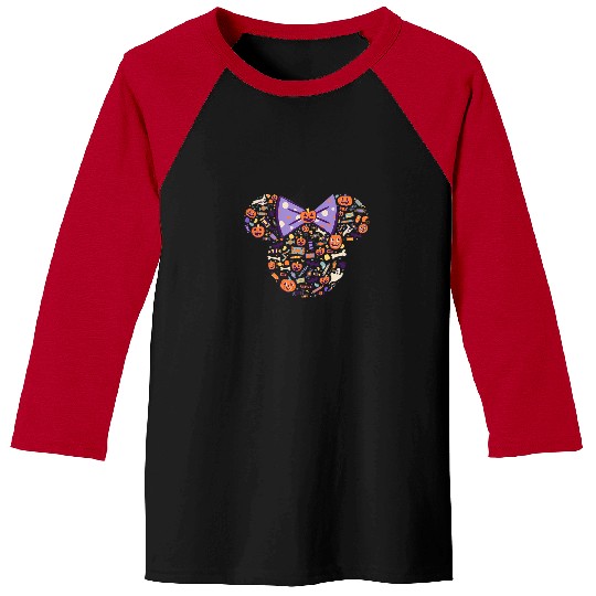 Disney Minnie Mouse Icon Candy and Pumpkins Hall Baseball Tees