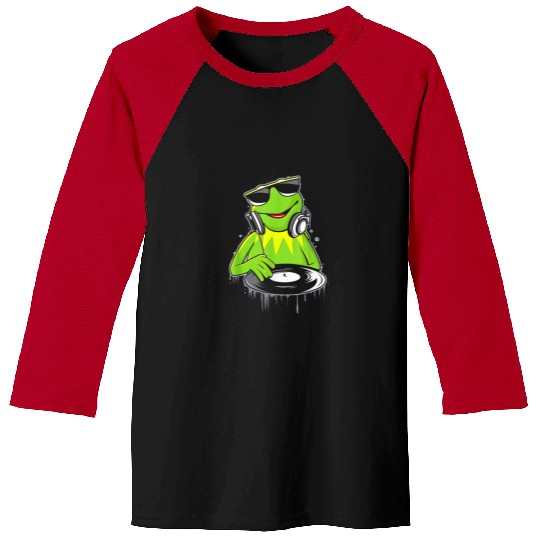Disney The Muppets Kermit  DJ Distressed Logo Baseball Tees