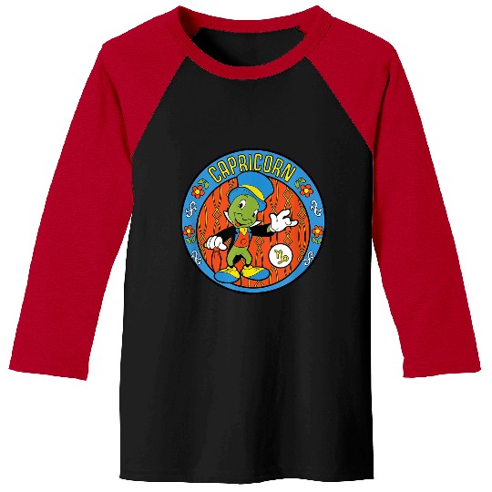 Disneyss Pinocchio Jiminy Cricket Zodiac Capricorn Baseball Tees