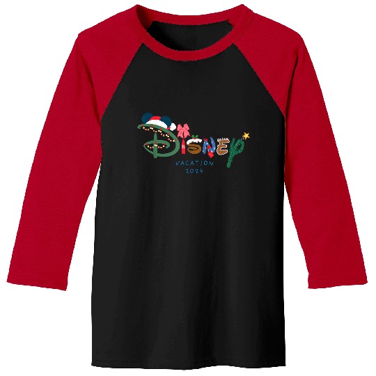 Discover Disney Festive Logo Holiday Trip Christmas 2024 Vacation 2024 Baseball Tees