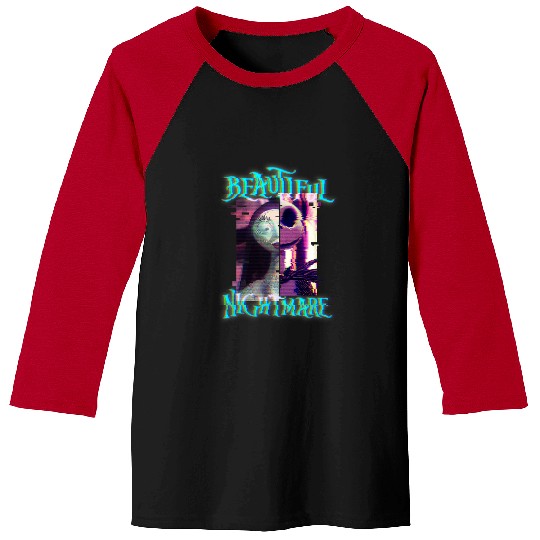 Disney The Nightmare Before Christmas Jack And Sally Glitch Baseball Tees